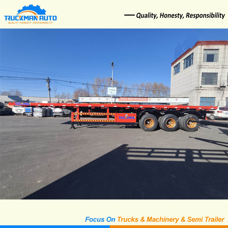 3 Axles 50 Tons Container Flatbed Trailer Lowboy Trailer