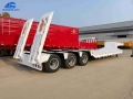 3 Axle 60 Tons Low Bed Trailer For Heavy Duty Excavator Transport