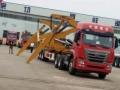 3 Axles Side Lifter Crane Container Trailer 